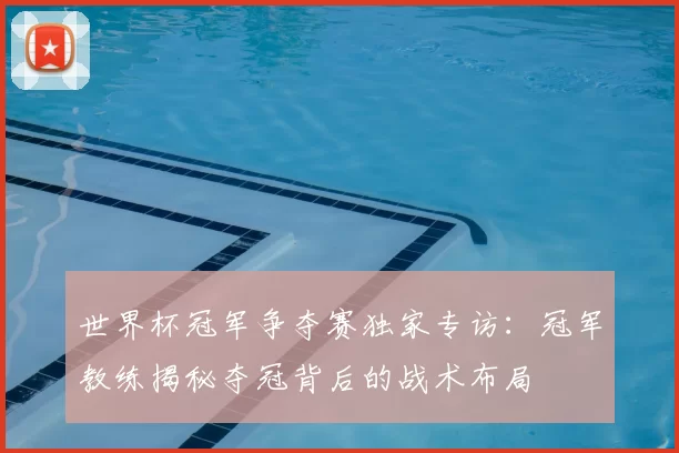 世界杯冠军争夺赛独家专访:冠军教练揭秘夺冠背后的战术布局